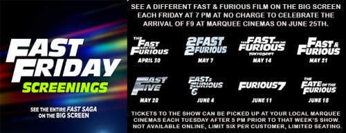 Marquee Pullman offers Free "Fast and Furious" Catch Up